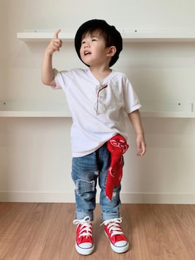 「アイテム（ラッピングキット、ホワイト系）」を使った、Nana…Haku…‪‪さん（キッズ・90cm）の夏コーディネート