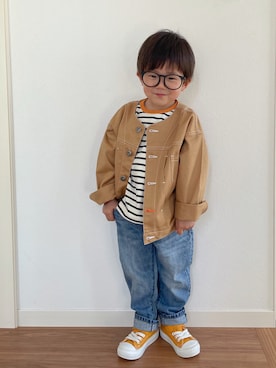 「ZOZOKIDSDAY」｜「アイテム（ジャケット/アウター）」を使った、Nana…Haku…‪‪さん（キッズ・90cm）の春コーディネート