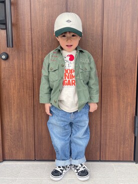 「DENIM DUNGAREE（デニムダンガリー）のアイテム（ジャケット/アウター）」を使った、Nana…Haku…‪‪さん（キッズ・120cm）の春コーディネート