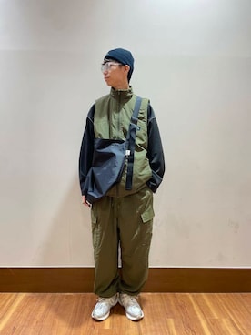「アイテム（ダウンベスト）」を使った、nickさん（メンズ・175cm）の秋コーディネート