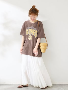 「B.C STOCK（ベーセーストック）のアイテム」を使った、Kanakoさん（レディース・163cm）の夏コーディネート
