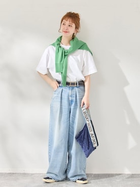 「B.C STOCK（ベーセーストック）のアイテム」を使った、Kanakoさん（レディース・163cm）の夏コーディネート