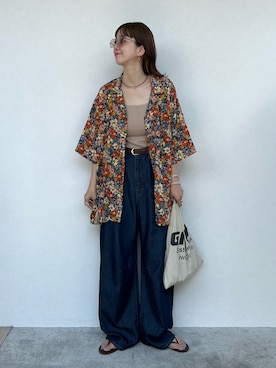 「アイテム（キャミソール）」を使った、Kanakoさん（レディース・163cm）の夏コーディネート