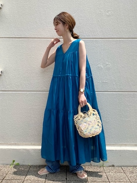 「Simplicite（サンプリシテ）のアイテム（ワンピース/ドレス）」を使った、Kanakoさん（レディース・163cm）の夏コーディネート