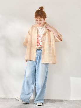 「B.C STOCK（ベーセーストック）のアイテム」を使った、Kanakoさん（レディース・163cm）の夏コーディネート