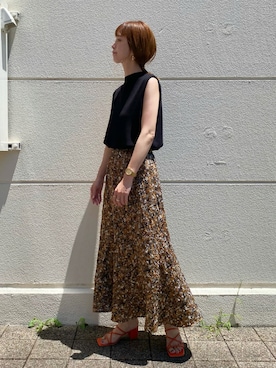 「Simplicite（サンプリシテ）のアイテム（サンダル）」を使った、Kanakoさん（レディース・163cm）の夏コーディネート