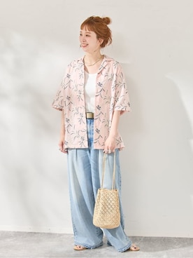 「B.C STOCK（ベーセーストック）のアイテム」を使った、Kanakoさん（レディース・163cm）の夏コーディネート