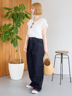 「B.C STOCK（ベーセーストック）のアイテム」を使った、Kanakoさん（レディース・163cm）の春コーディネート