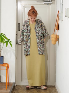 「大人カジュアルコーデ」｜「アイテム（ワンピース）」を使った、Kanakoさん（レディース・163cm）の夏コーディネート