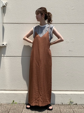 「Simplicite（サンプリシテ）のアイテム（ワンピース/ドレス）」を使った、Kanakoさん（レディース・163cm）の夏コーディネート