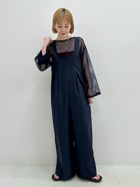 「ネイビー」｜「アイテム（サロペット/オーバーオール）」を使った、Kanakoさん（レディース・163cm）の春コーディネート