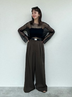 「アイテム（サングラス）」を使った、Kanakoさん（レディース・163cm）の夏コーディネート