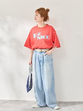 「B.C STOCK（ベーセーストック）のアイテム」を使った、Kanakoさん（レディース・163cm）の夏コーディネート
