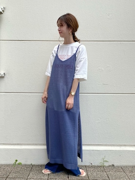 「Simplicite（サンプリシテ）のアイテム（ワンピース/ドレス）」を使った、Kanakoさん（レディース・163cm）の夏コーディネート