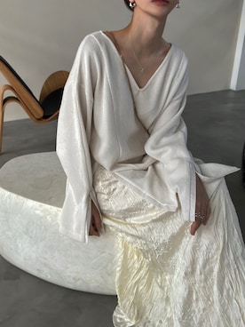 「WILLFULLY（ウィルフリー）のアイテム（チュニック）」を使った、原小夜香さん（レディース・156cm）の秋コーディネート