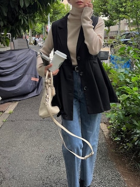 「WILLFULLY（ウィルフリー）のアイテム（その他アウター）」を使った、原小夜香さん（レディース・156cm）の秋コーディネート