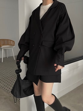 「WILLFULLY（ウィルフリー）のアイテム（ジャケット/アウター）」を使った、原小夜香さん（レディース・156cm）の秋コーディネート
