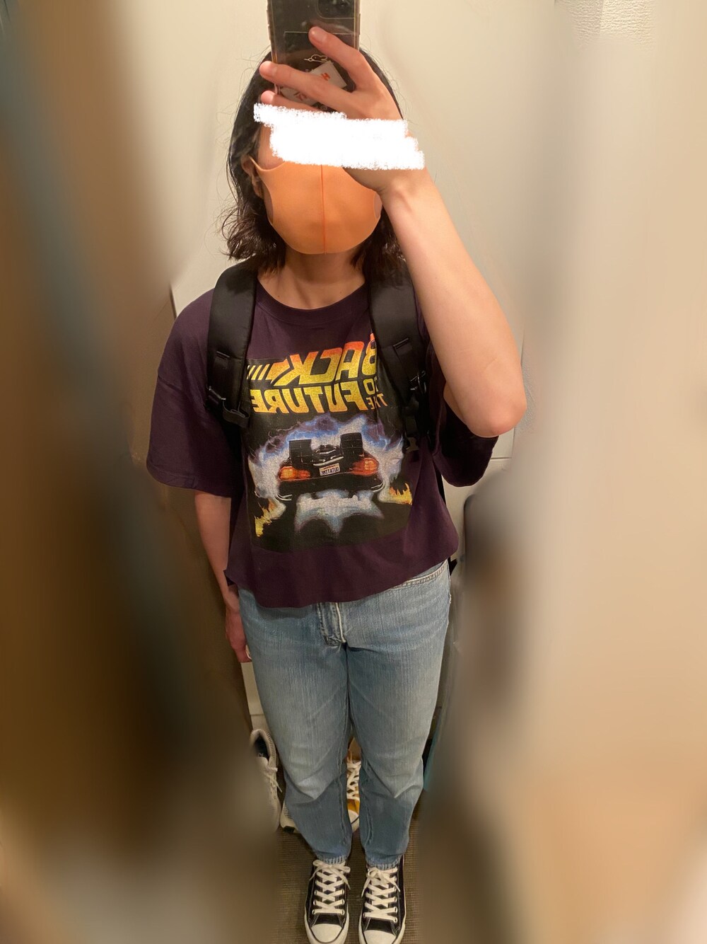 「カジュアル、デニム、アメカジ、アークテリクス、コンバース、ともふく」｜「no brandのアイテム（デニムパンツ、ブルー系）」を使った、とりにくさん（レディース・160cm）の夏コーディネートの1枚目の写真