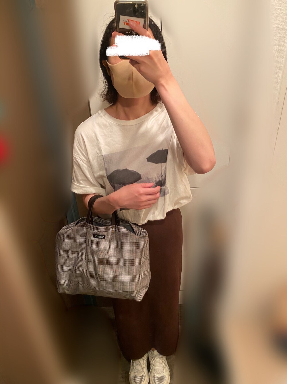 「カジュアルコーデ、夏コーデ、オトナカジュアル、アシックス、ケービーエフ(KBF)、ミラオーウェン、スピック＆スパン、ともふく」｜「KBF+のアイテム（バッグ、ブラック系）」を使った、とりにくさん（レディース・160cm）の夏コーディネートの1枚目の写真