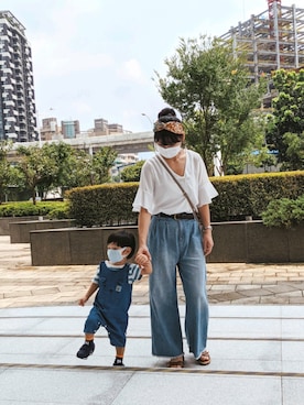 「NO NAME（ノーネーム）のアイテム（オールインワン・サロペット）」を使った、Daisyさん（レディース・163cm）の夏コーディネート