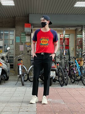 「Dior（ディオール）のアイテム（帽子）」を使った、Curtis Wengさん（メンズ・175cm）の夏コーディネート