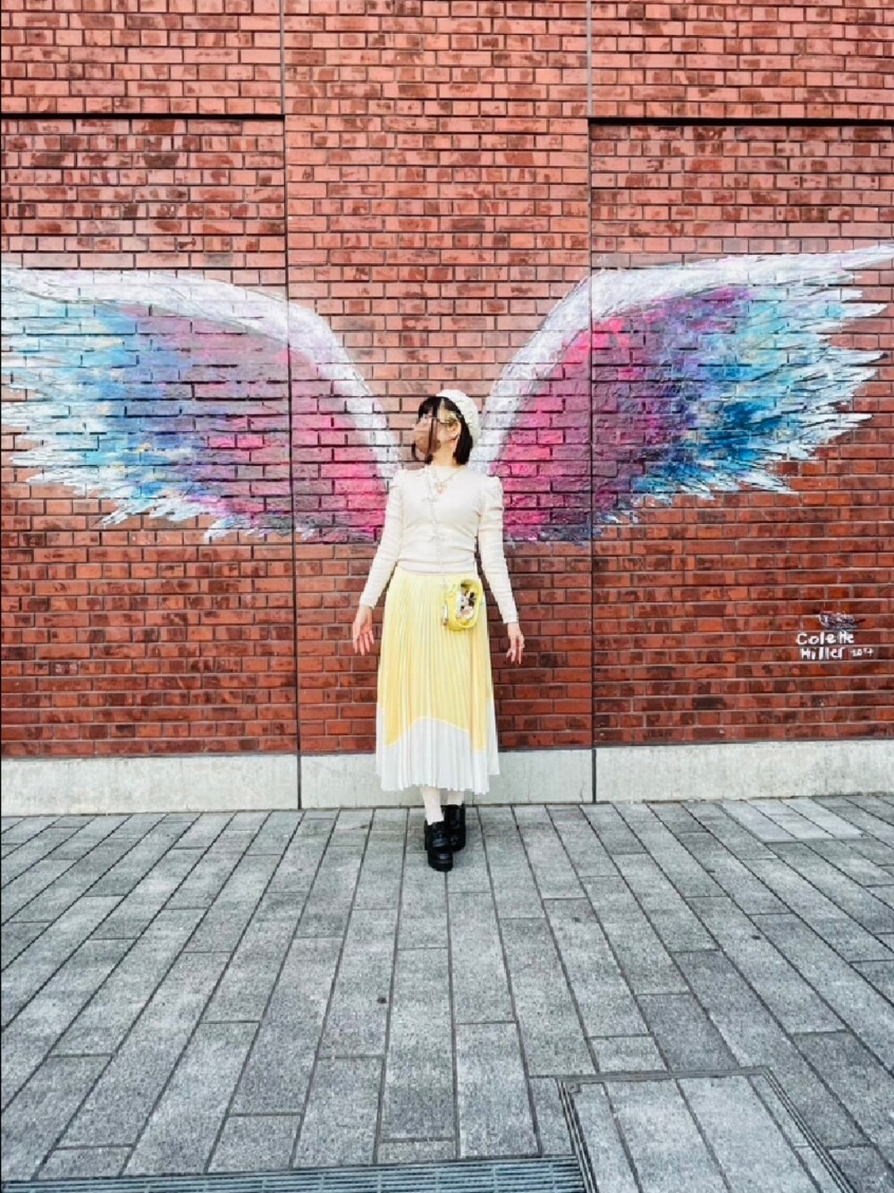 「UNIQLOのアイテム（スカート、イエロー系）」を使った、駒子さん（レディース・163cm）の夏コーディネートの1枚目の写真
