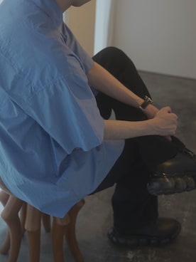 「stein（シュタイン）のアイテム（スラックス）」を使った、ao-iroさん（メンズ・181cm）の秋コーディネート