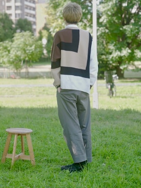 「PUBLIC TOKYO（パブリックトウキョウ）のアイテム（チノパンツ）」を使った、ao-iroさん（メンズ・181cm）の秋コーディネート