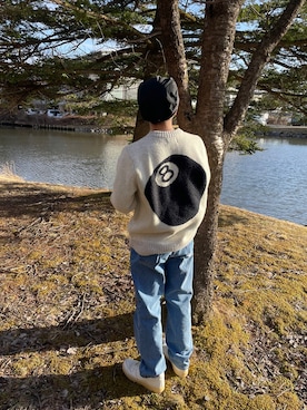 「STUSSY（ステューシー）のアイテム（ハンチング/ベレー帽）」を使った、kantaさん（メンズ・167cm）の春コーディネート