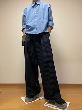 「アイテム（スラックス）」を使った、RYOさん（メンズ・170cm）の夏コーディネート