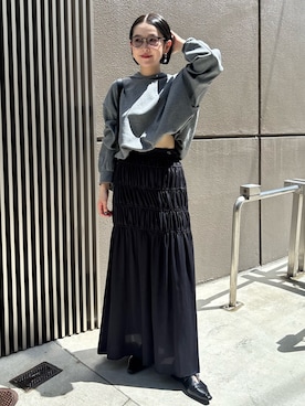 「CAPRICIEUX LE'MAGE（カプリシューレマージュ）の【軽量】バルーンフーディ（Tシャツ/カットソー）」を使った、otaniさん（レディース・160cm・30代）の秋コーディネート