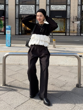 「アイテム（ニット/セーター）」を使った、otaniさん（レディース・160cm・30代）の秋コーディネート