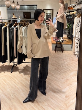 「Vネック」｜otaniさん（レディース・160cm）の春コーディネート