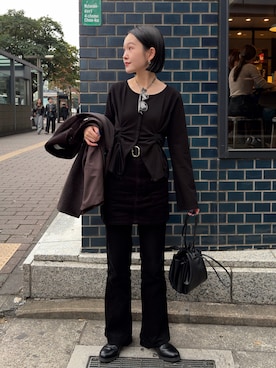 「アイテム（ベルト）」を使った、otaniさん（レディース・160cm）の秋コーディネート