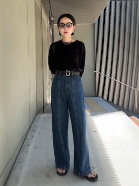 「アイテム（ニット/セーター）」を使った、tani_lemageさん（骨格ウェーブ・レディース・160cm）の夏コーディネート