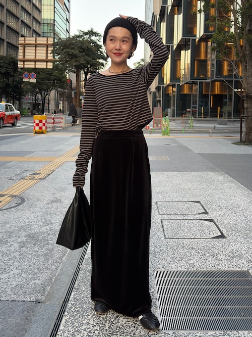 セール】【低身長サイズあり】ベロアIラインスカート（スカート