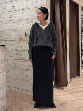 「アイテム（ベルト）」を使った、otaniさん（レディース・160cm）の冬コーディネート