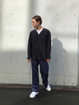 「URBAN RESEARCH（アーバンリサーチ）のアイテム（スラックス）」を使った、Sさん（メンズ・174cm）の秋コーディネート