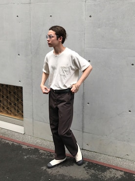 「RED KAP（レッドキャップ）のアイテム（パンツ）」を使った、Sさん（メンズ・174cm）の夏コーディネート