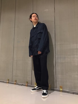 「URBAN RESEARCH（アーバンリサーチ）のアイテム（スラックス）」を使った、Sさん（メンズ・174cm）の秋コーディネート