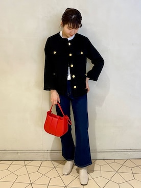 「Moname（モナーム）のアイテム（パンツ）」を使った、an さん（レディース・172cm）の冬コーディネート