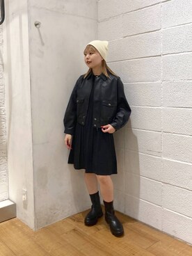 「キッズ服」｜「アイテム（ブルゾン）」を使った、yuzukiさん（レディース・153cm）の秋コーディネート