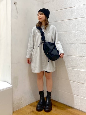 「キッズ服」｜「アイテム（ワンピース/ドレス）」を使った、yuzukiさん（レディース・153cm）の冬コーディネート