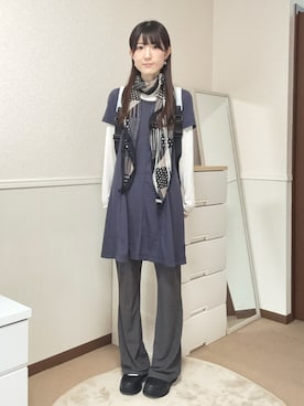 「PESTO（ペスト）のアイテム（ワンピース、パープル系）」を使った、aoiさん（レディース・161cm）の春コーディネート