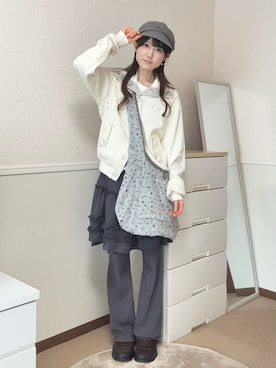 「アイテム（キャスケット）」を使った、aoiさん（レディース・161cm）の春コーディネート