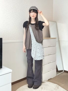 「COYSEIOのアイテム（キャスケット、グレー系）」を使った、aoiさん（レディース・161cm）の夏コーディネート