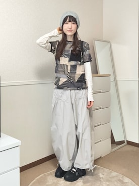 「PESTO（ペスト）のアイテム（Tシャツ/カットソー、ブラック系）」を使った、aoiさん（レディース・161cm）の春コーディネート