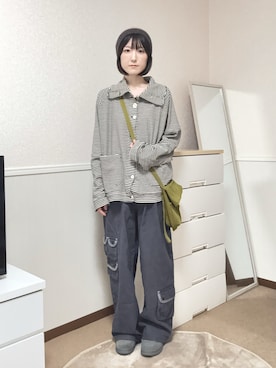 「COYSEIOのアイテム（シャツ/ブラウス、ブラック系）」を使った、aoiさん（レディース・161cm）の秋コーディネート