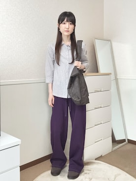 「COYSEIOのアイテム（シャツ/ブラウス、ピンク系）」を使った、aoiさん（レディース・161cm）の夏コーディネート
