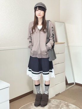 「アイテム（キャスケット）」を使った、aoiさん（レディース・161cm）の夏コーディネート